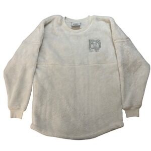 Disney Spirit Jersey Cream Sherpa Fleece Sweatshirt Walt Disney World Womens XS